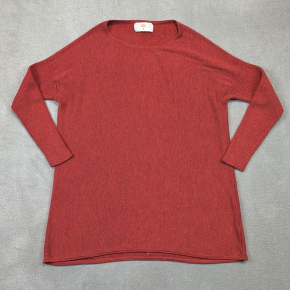Ginger Toby Sweater Womens O/S Red Button Back Oversized Lightweight Knit — photo 2